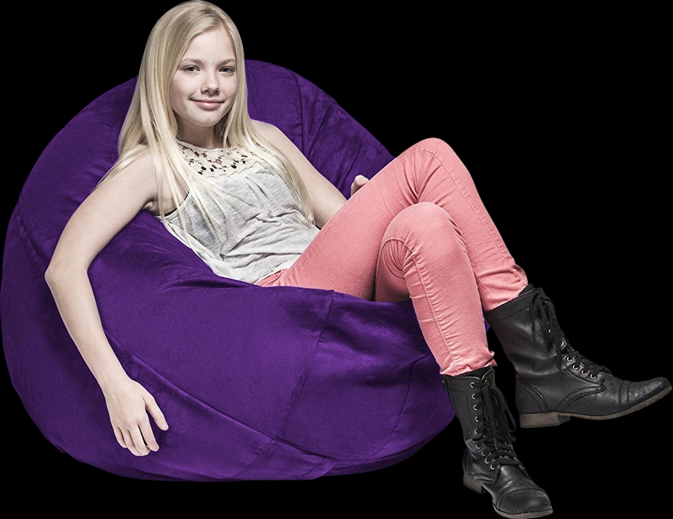 Kids Calix Purple Bean Bag Chair - Thumbnail - Image 5