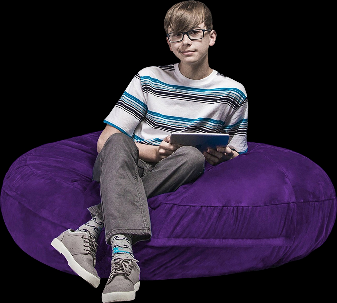 Kids Calix Purple Bean Bag Chair - Thumbnail - Image 1