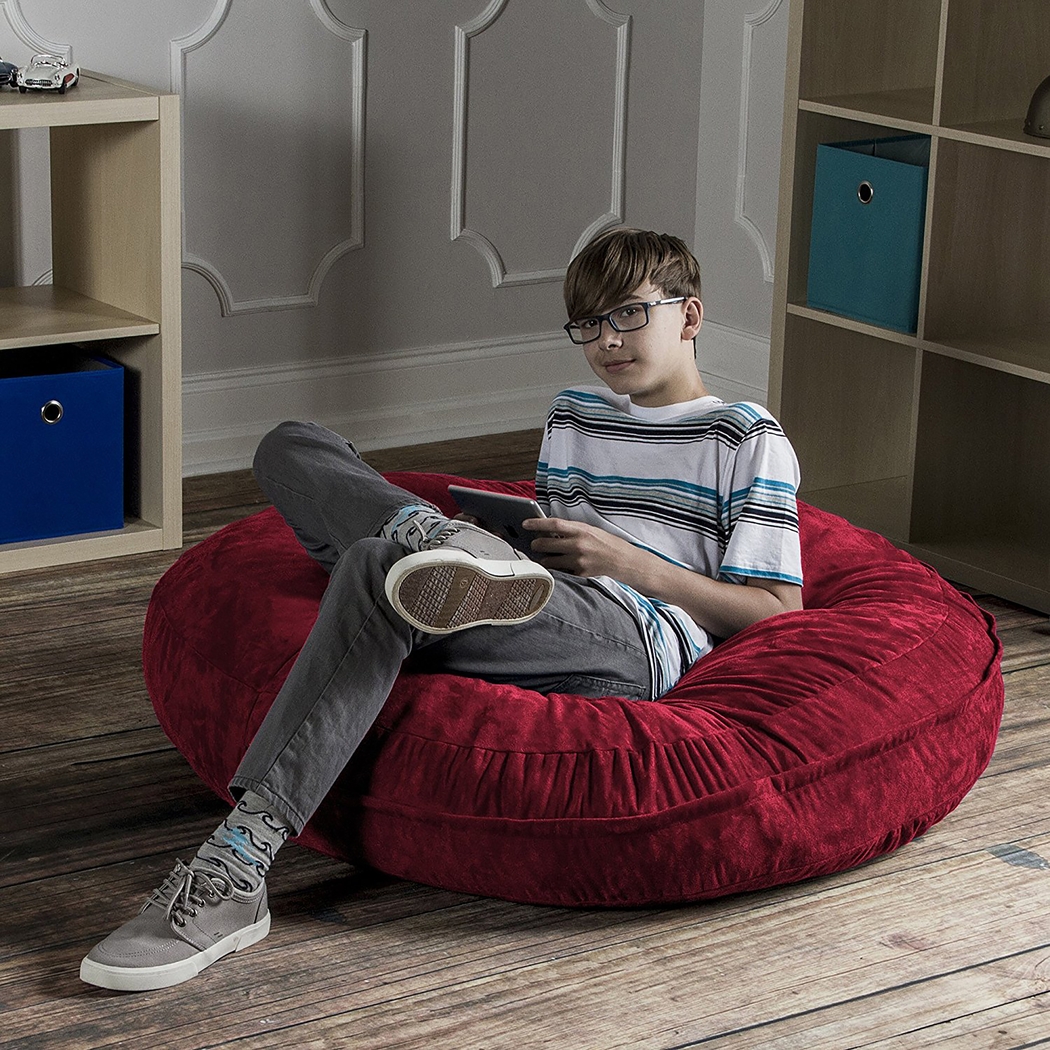 Kids Calix Red Bean Bag Chair - Thumbnail - Image 2