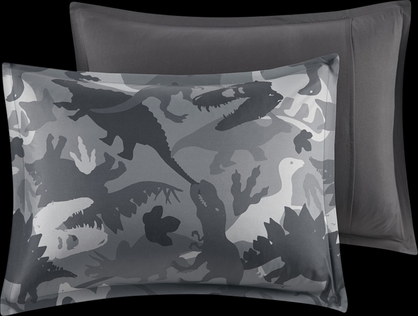 Kids Camo Dino Gray 4 Pc Full/Queen Comforter Set - Thumbnail - Image 2