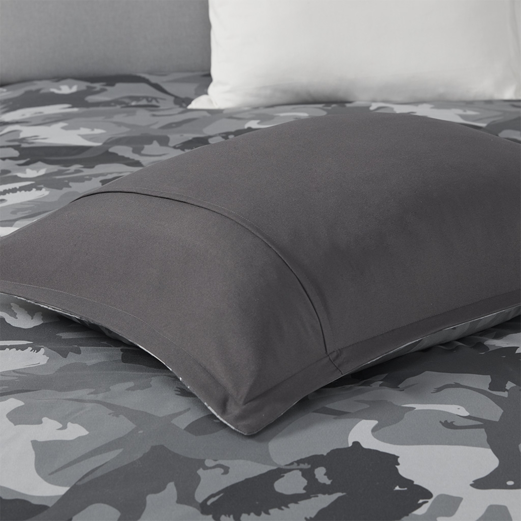 Kids Camo Dino Gray 4 Pc Full/Queen Comforter Set - Thumbnail - Image 9