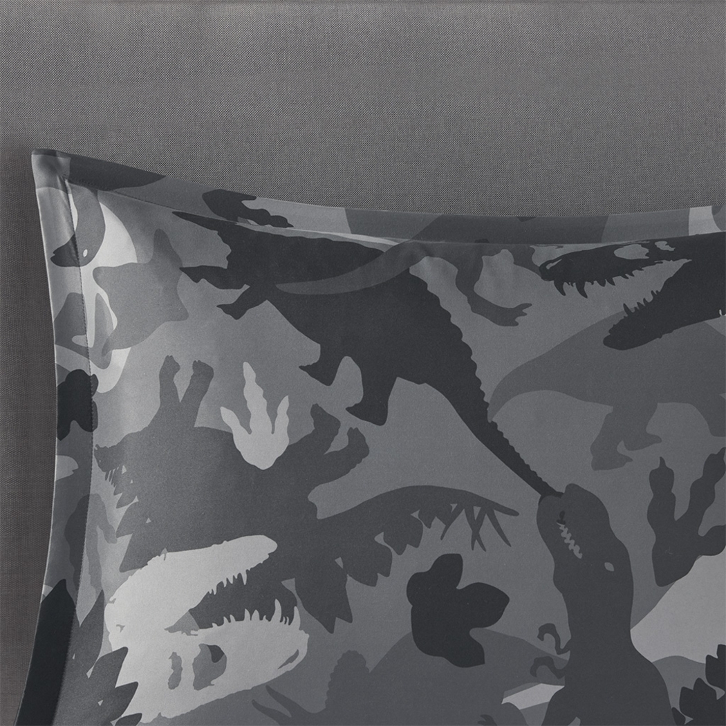 Kids Camo Dino Gray 4 Pc Full/Queen Comforter Set - Thumbnail - Image 10