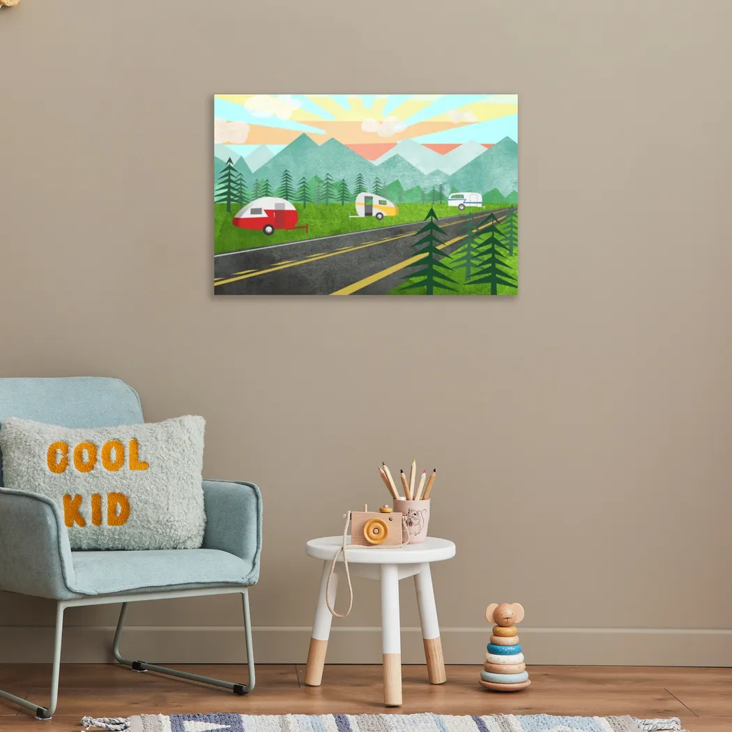 Kids Camp Mountain Blue Medium Wall Art - Thumbnail - Image 3