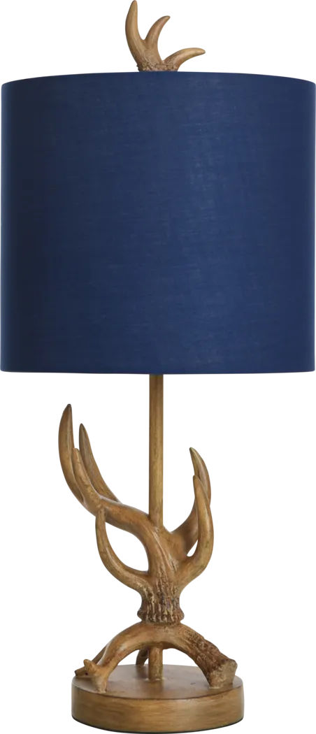 Kids Camping Decor Brown Antler Table Lamp - Thumbnail - Image 1