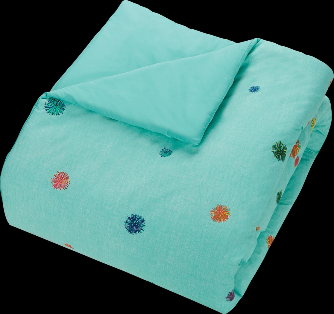 Kids Candy Cat Turquoise Full Comforter Set - Thumbnail - Image 6