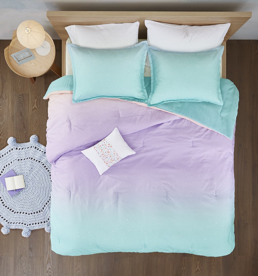 Kids Candy Ombre Aqua Full/Queen Comforter Set - Thumbnail - Image 2