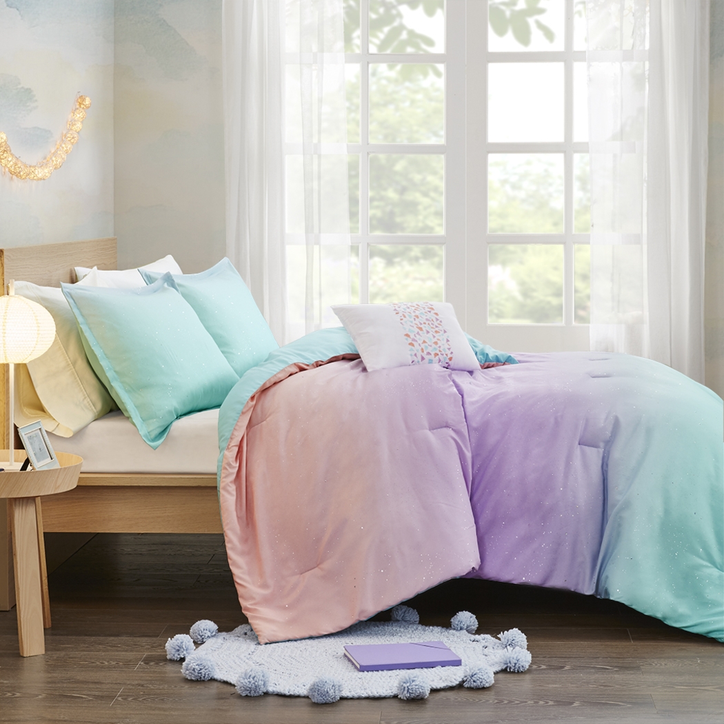 Kids Candy Ombre Aqua Full/Queen Comforter Set - Thumbnail - Image 11