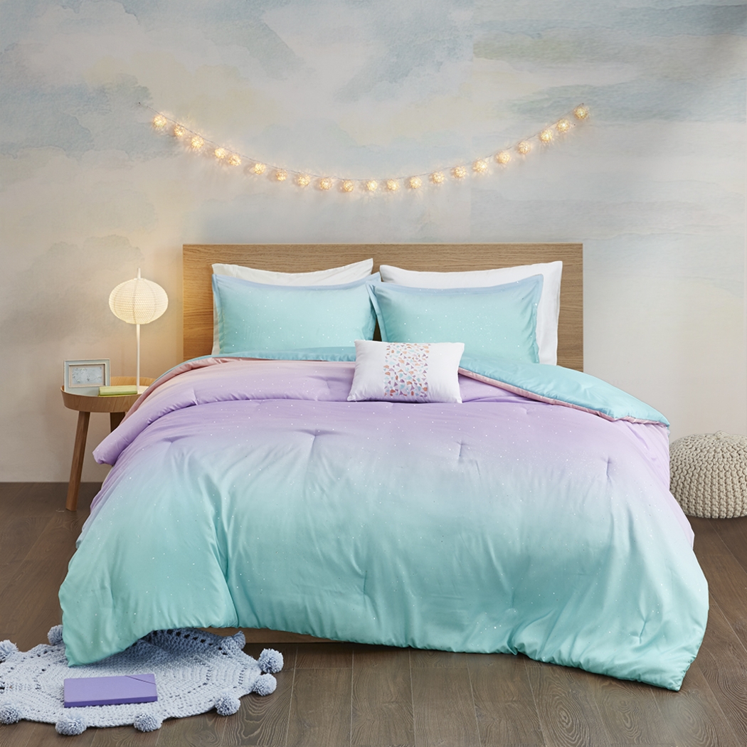 Kids Candy Ombre Aqua Full/Queen Comforter Set - Thumbnail - Image 9