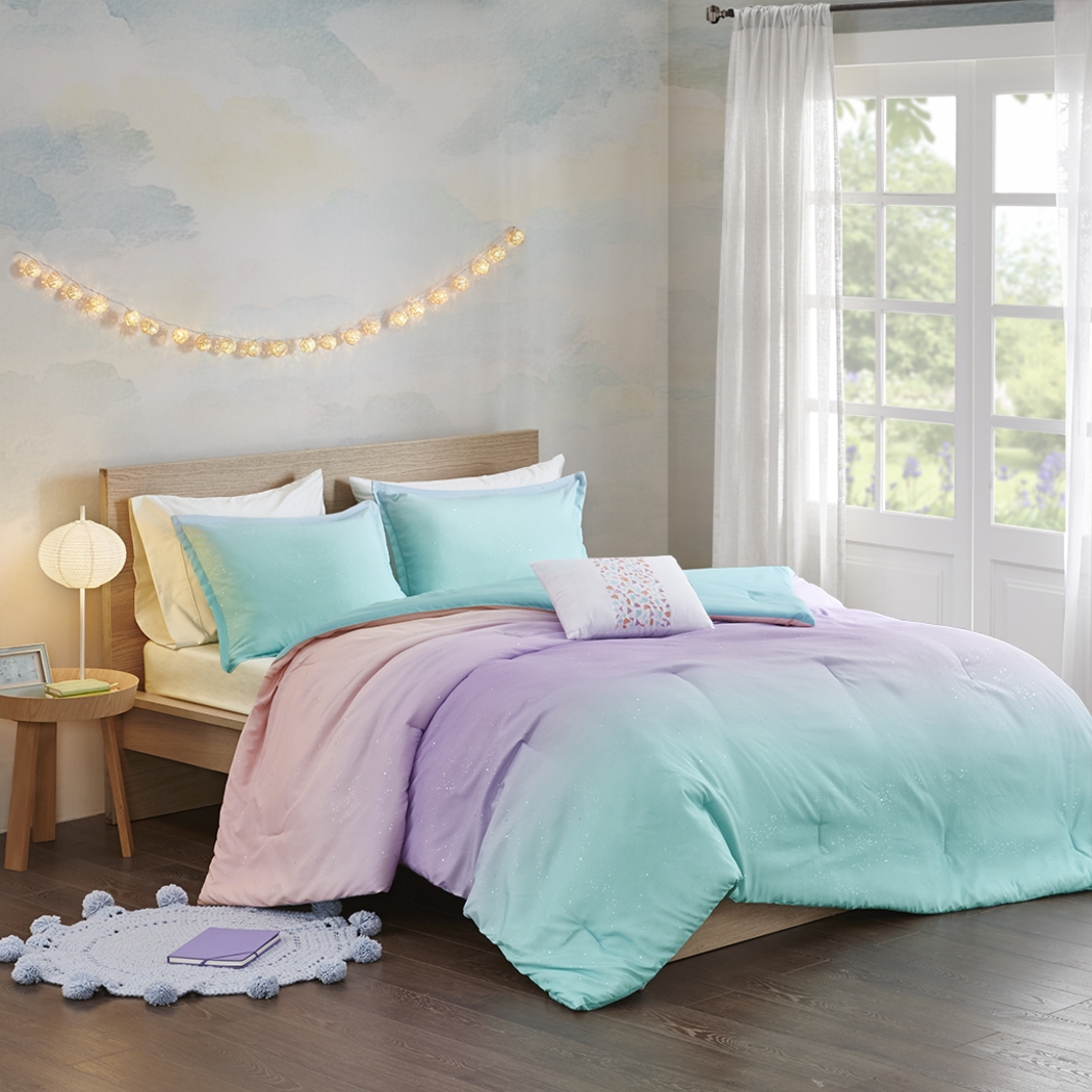 Kids Candy Ombre Aqua Full/Queen Comforter Set - Thumbnail - Image 10