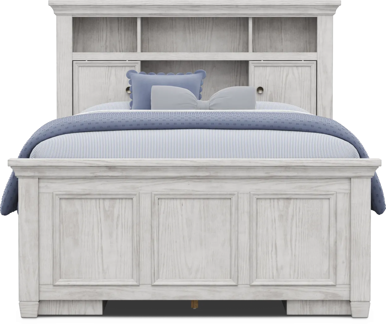 Kids Canyon Lake 2.0 Ash Gray Full Bookcase Bed with 2 Storage Side Rails - Thumbnail - Image 2
