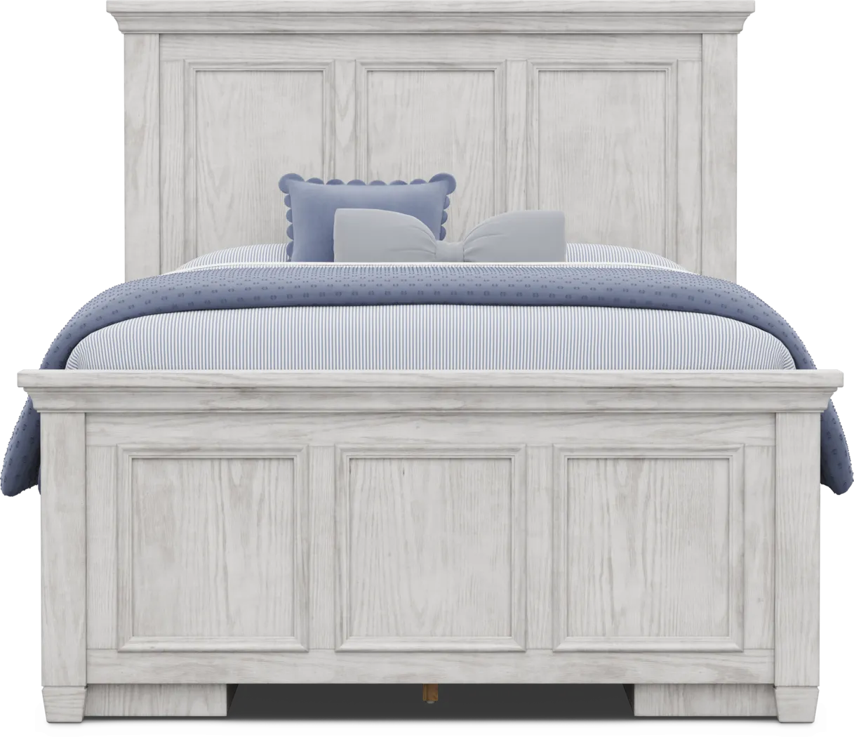 Kids Canyon Lake 2.0 Ash Gray Full Panel Bed with 2 Storage Side Rails - Thumbnail - Image 2