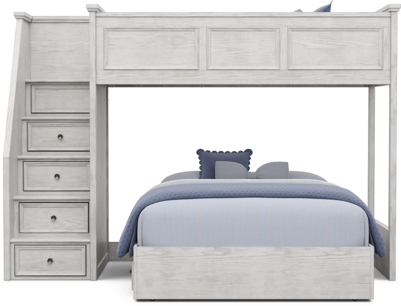 Kids Canyon Lake 2.0 Ash Gray Twin/Full Step Bunk Bed - Thumbnail - Image 2