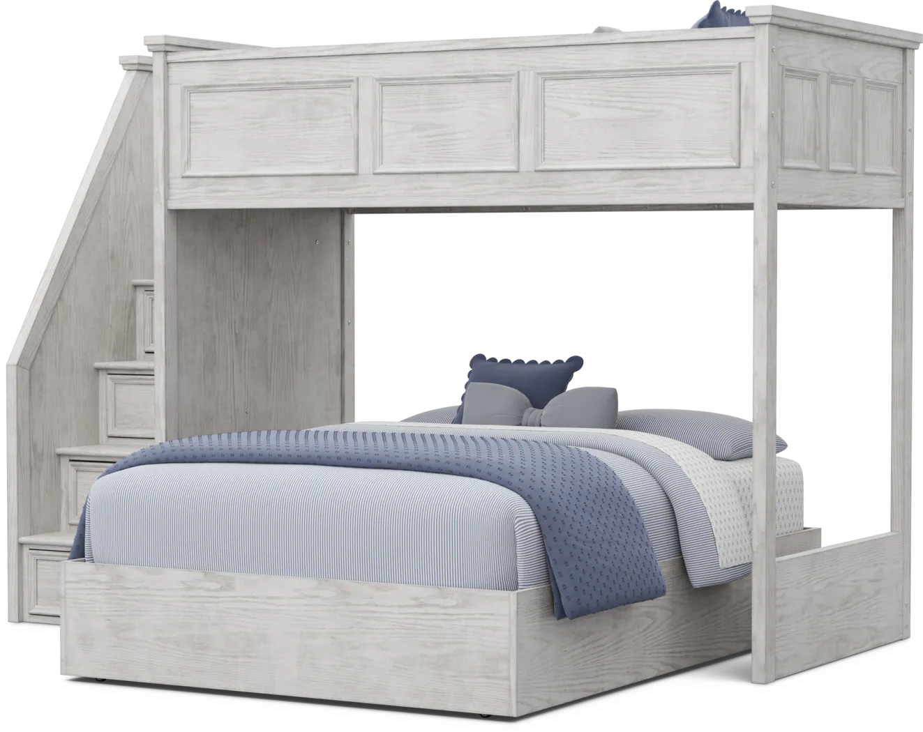 Kids Canyon Lake 2.0 Ash Gray Twin/Full Step Bunk Bed - Thumbnail - Image 3