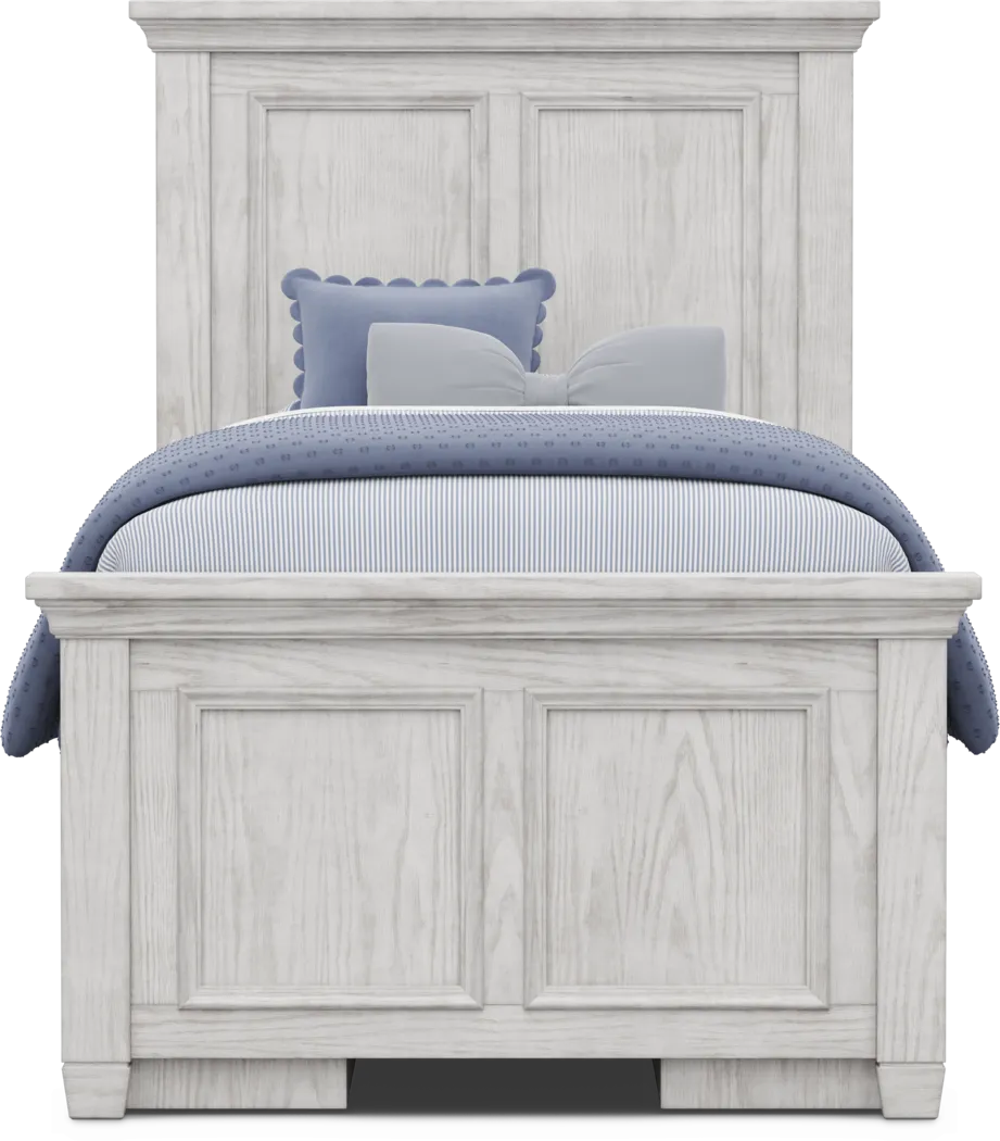 Kids Canyon Lake 2.0 Ash Gray Twin Panel Bed with 2 Storage Side Rails - Image 2