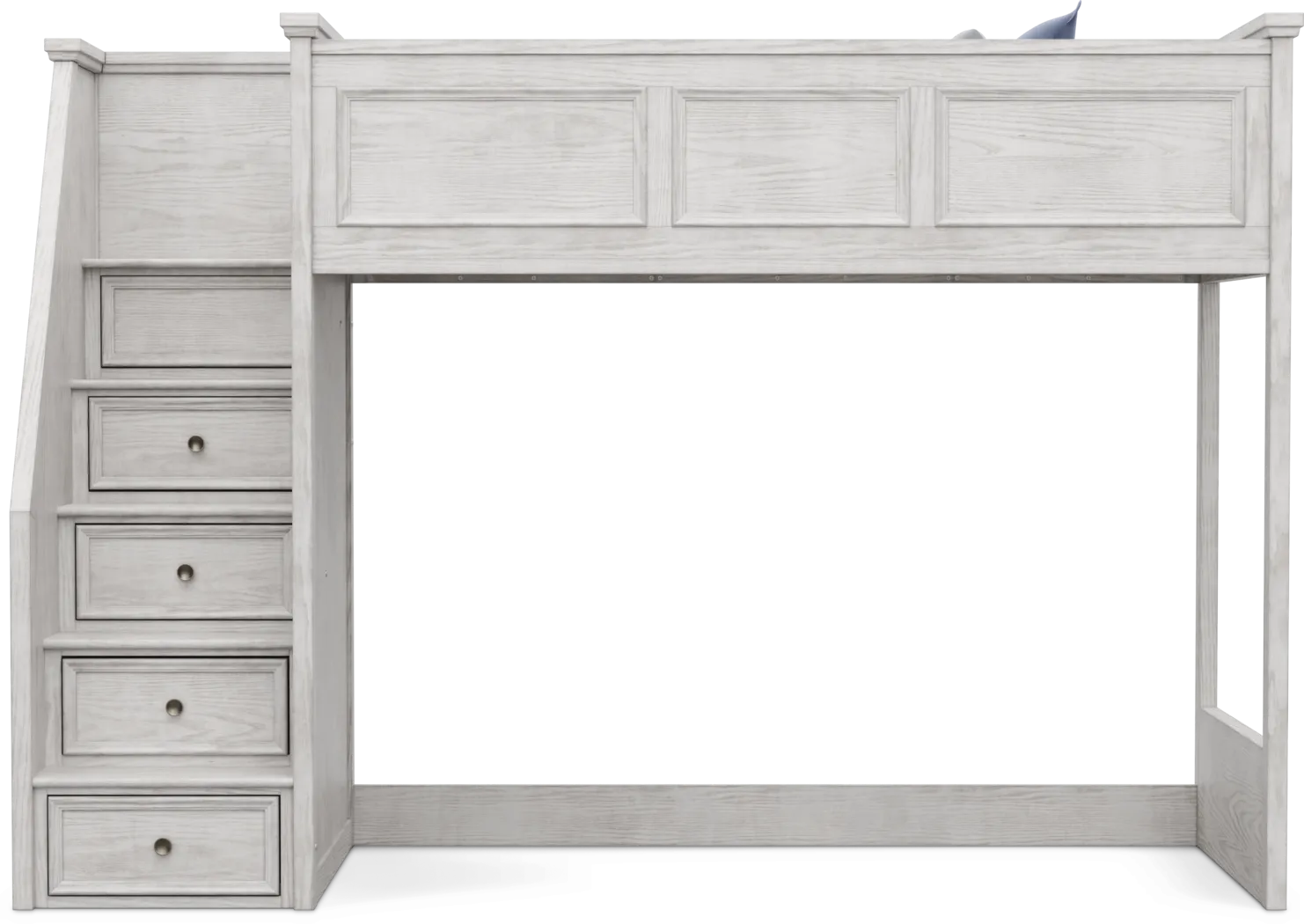 Kids Canyon Lake 2.0 Ash Gray Twin Step Loft Bed - Thumbnail - Image 2