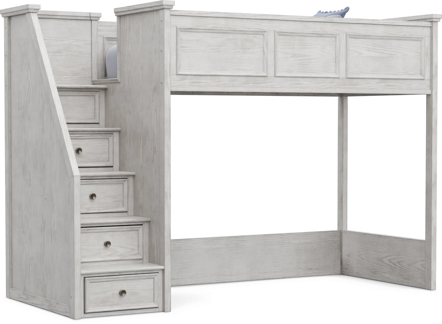 Kids Canyon Lake 2.0 Ash Gray Twin Step Loft Bed - Image 1