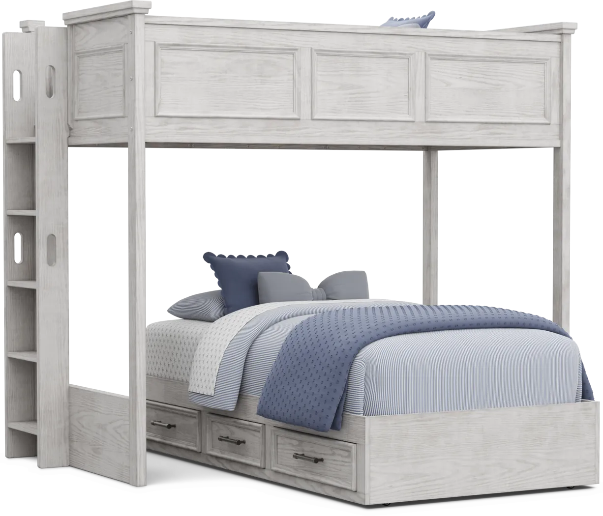 Kids Canyon Lake 2.0 Ash Gray Twin/Twin Bunk Bed - Thumbnail - Image 1