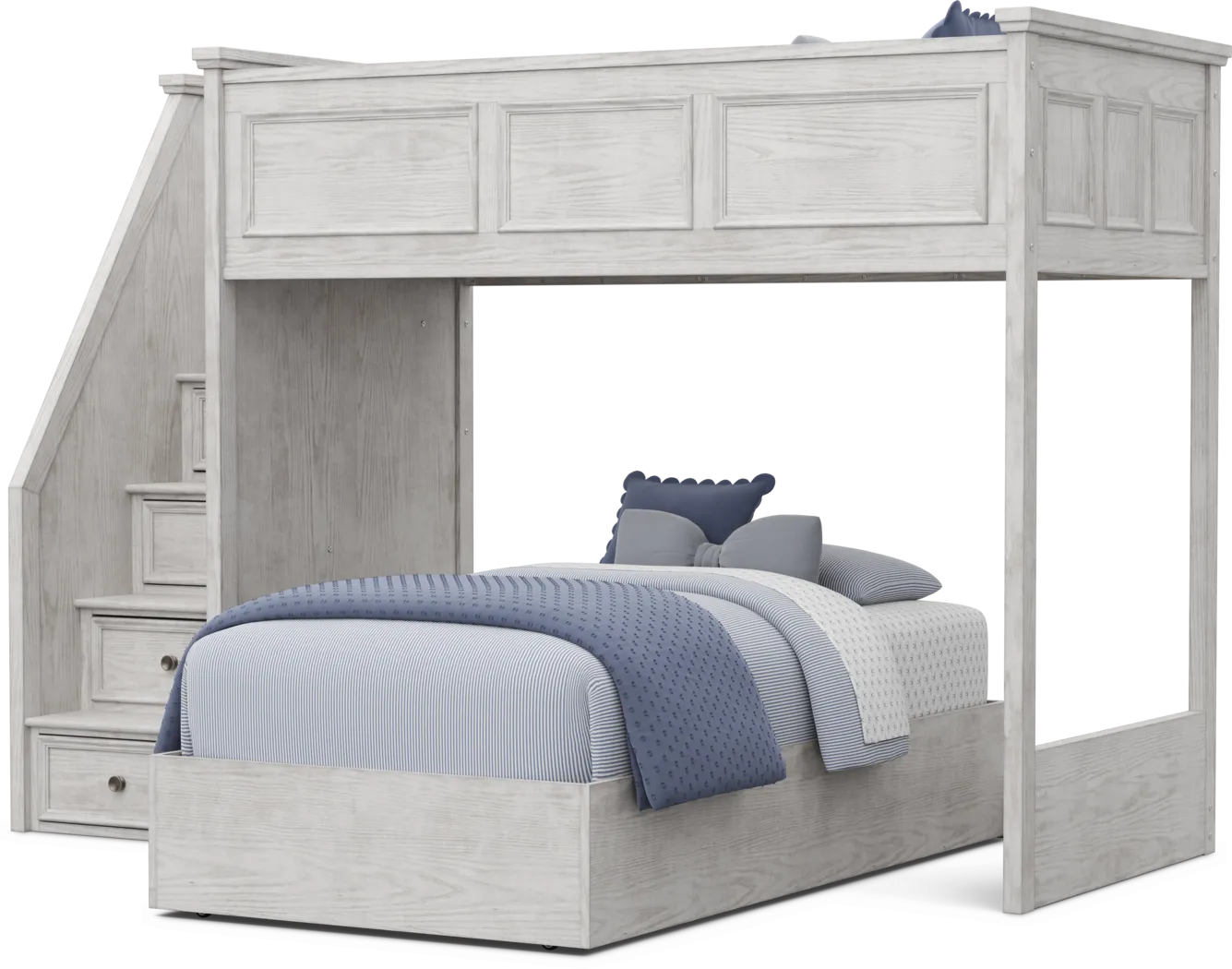 Kids Canyon Lake 2.0 Ash Gray Twin/Twin Step Bunk Bed - Thumbnail - Image 3