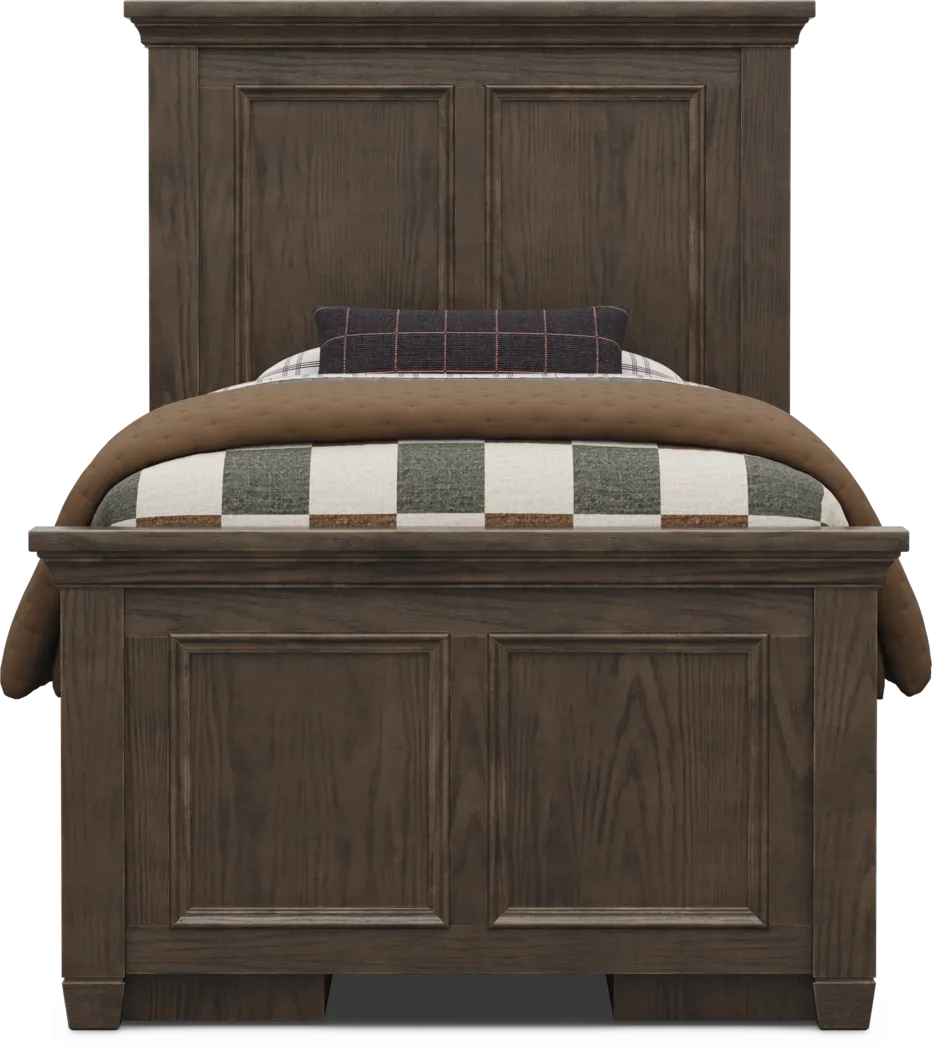Kids Canyon Lake 2.0 Java Twin Panel Bed with 2 Storage Side Rails - Thumbnail - Image 2