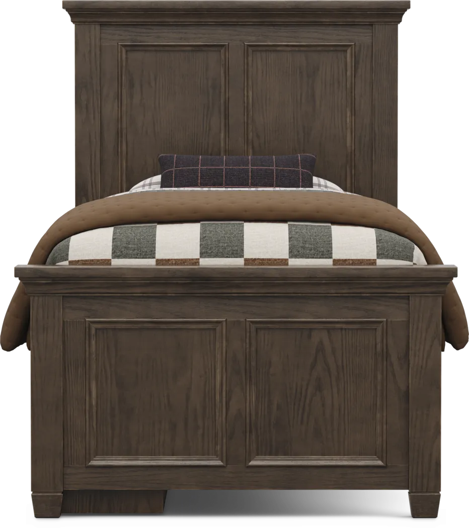 Kids Canyon Lake 2.0 Java Twin Panel Bed with Storage Side Rail - Thumbnail - Image 3