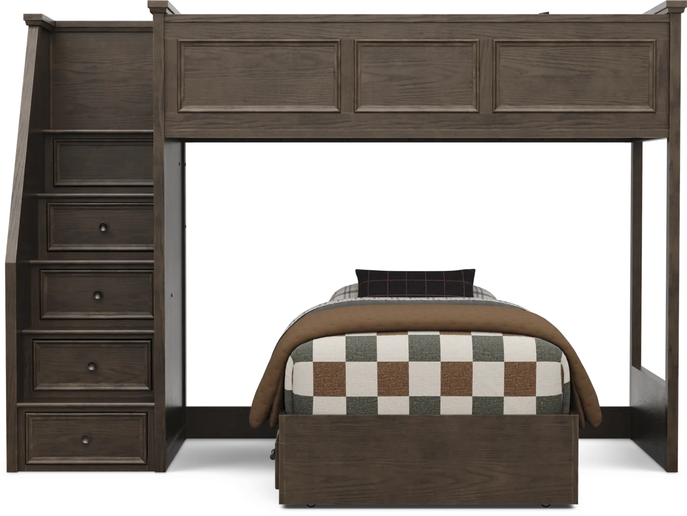 Kids Canyon Lake 2.0 Java Twin/Twin Step Bunk Bed - Thumbnail - Image 2