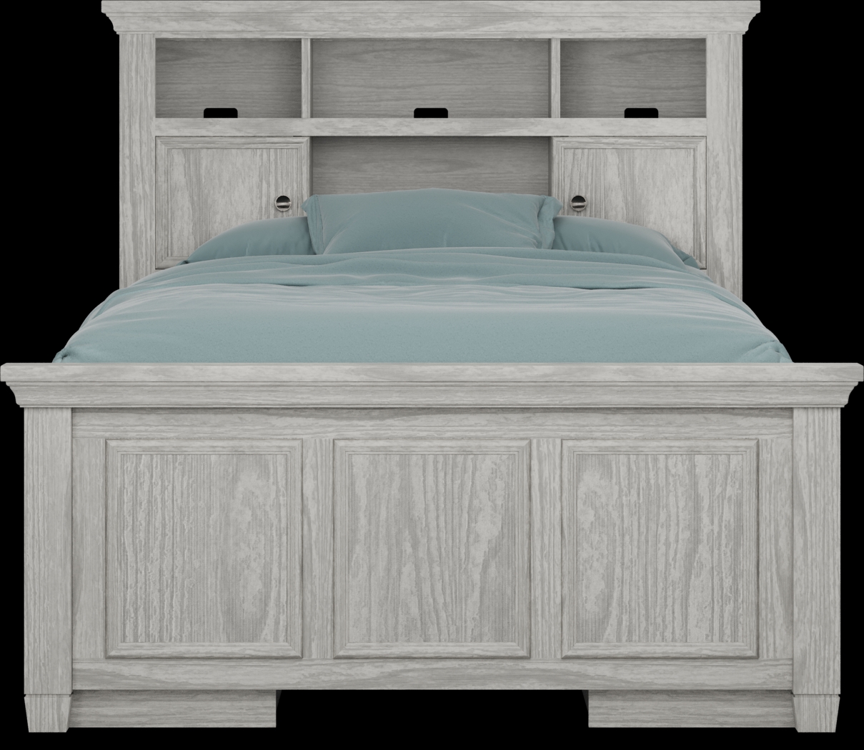 Kids Canyon Lake Ash Gray Full Bookcase Bedroom with 2 Storage Side Rails - Thumbnail - Image 3
