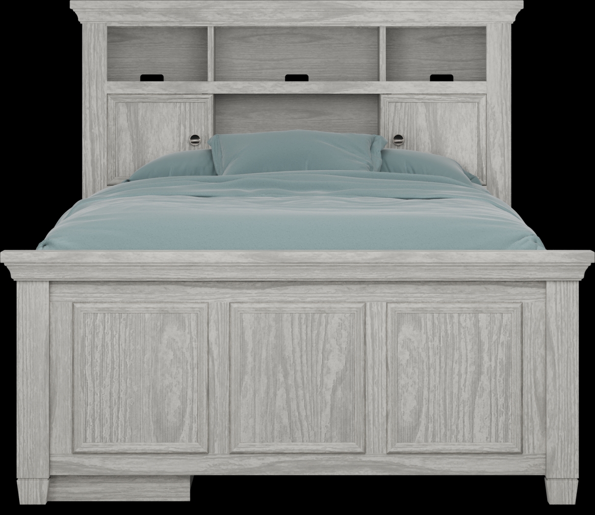 Kids Canyon Lake Ash Gray Full Bookcase Bed with Storage Side Rail - Thumbnail - Image 3
