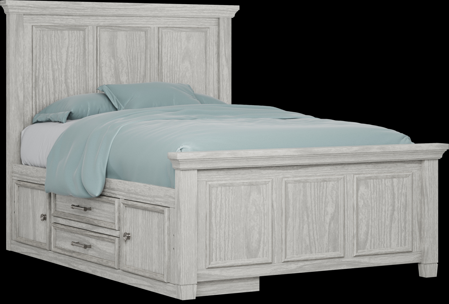 Kids Canyon Lake Ash Gray Full Panel Bedroom with Storage Side Rail - Thumbnail - Image 2