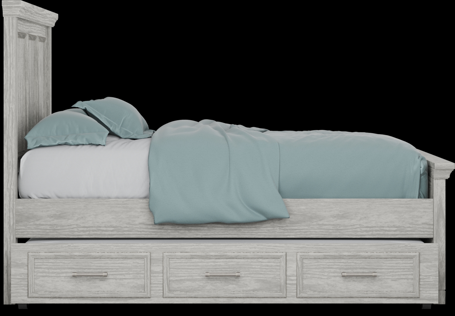 Kids Canyon Lake Ash Gray 6 Pc Full Panel Bedroom with Storage Side Rail and Trundle - Thumbnail - Image 4