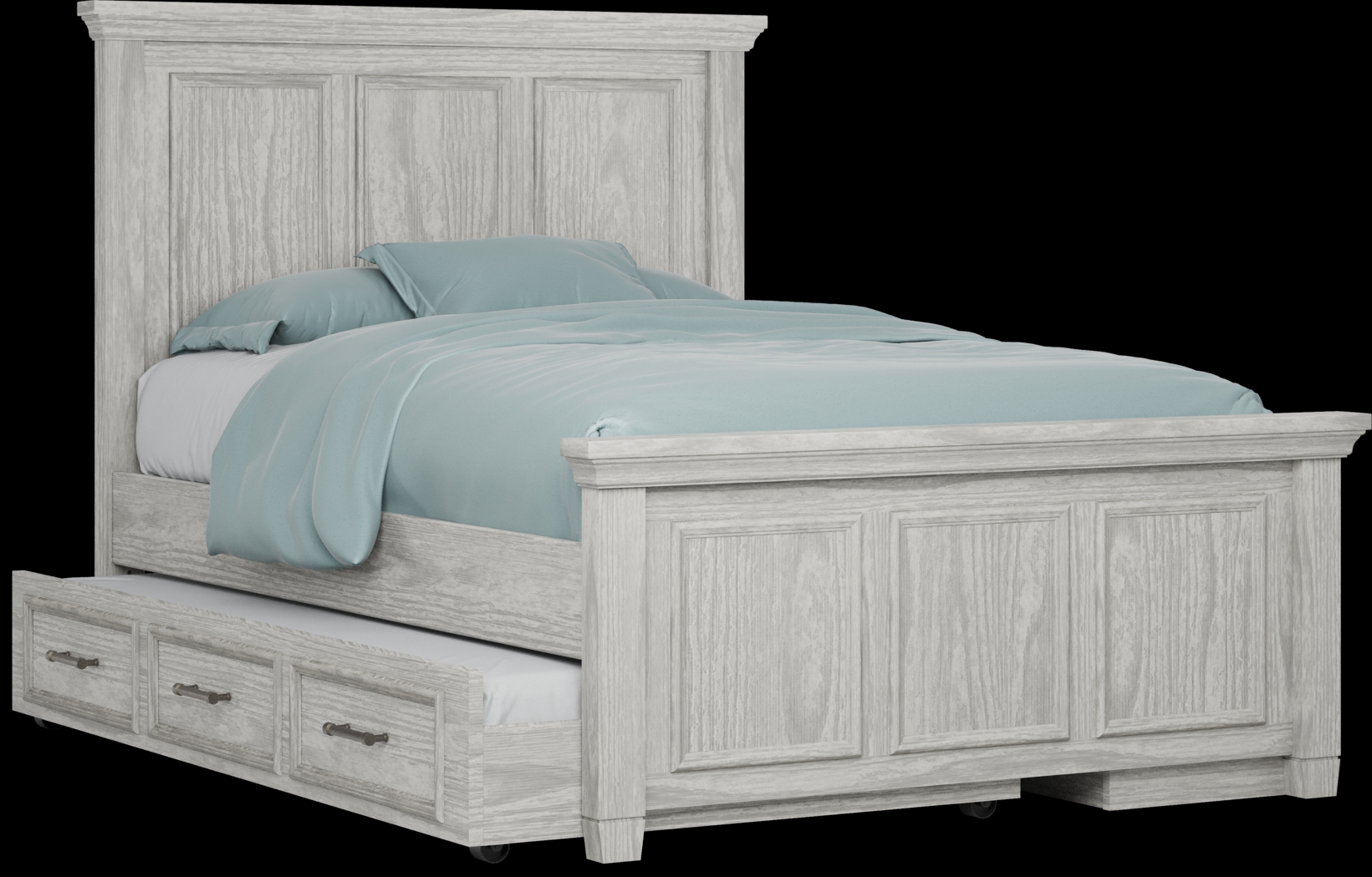 Kids Canyon Lake Ash Gray 6 Pc Full Panel Bedroom with Storage Side Rail and Trundle - Thumbnail - Image 2