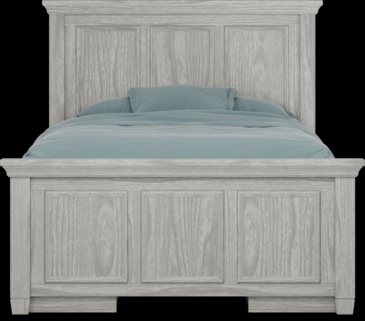 Kids Canyon Lake Ash Gray Full Panel Bed with 2 Storage Side Rails - Thumbnail - Image 2