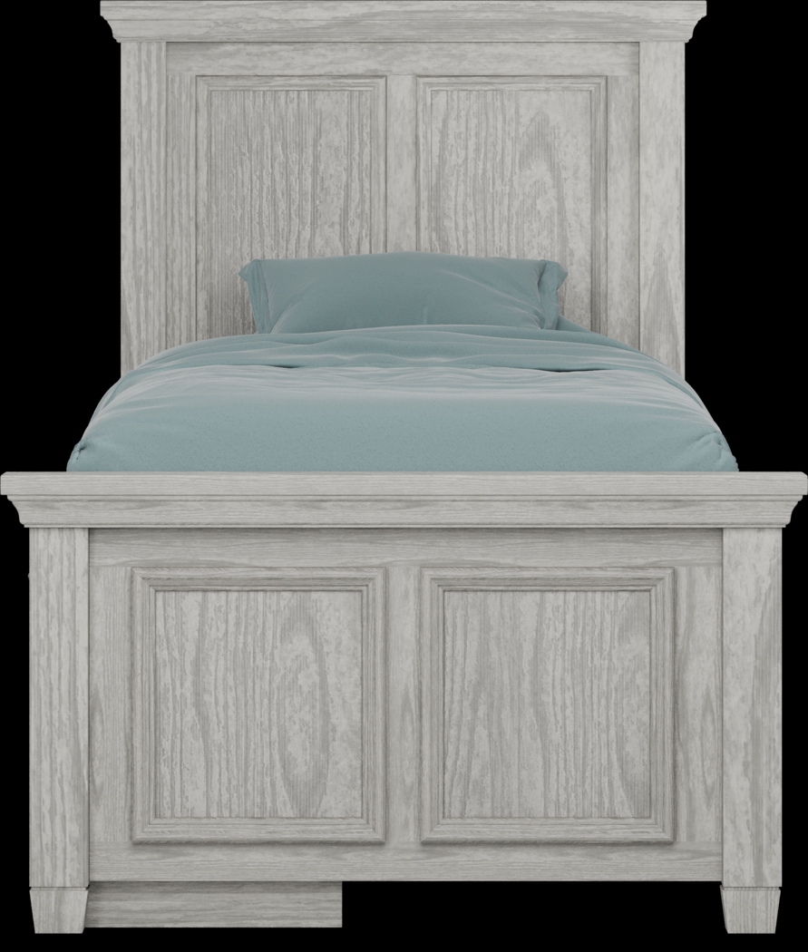 Kids Canyon Lake Ash Gray Twin Panel Bed with Storage Side Rail - Thumbnail - Image 3