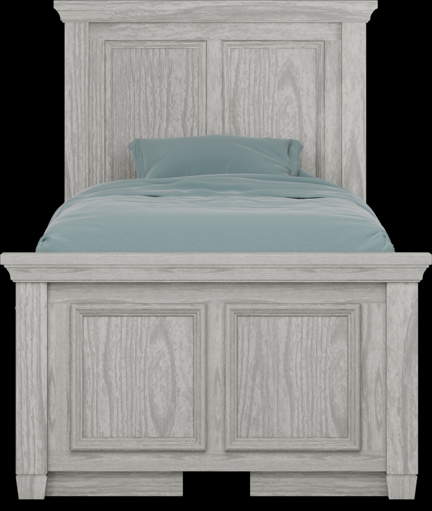 Kids Canyon Lake Ash Gray Twin Panel Bed with 2 Storage Side Rails - Thumbnail - Image 2