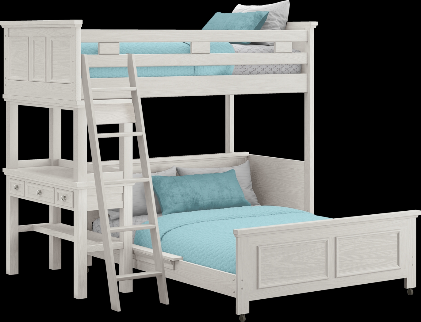 Kids Canyon Lake Ash Gray Twin/Full Loft with Desk - Thumbnail - Image 1