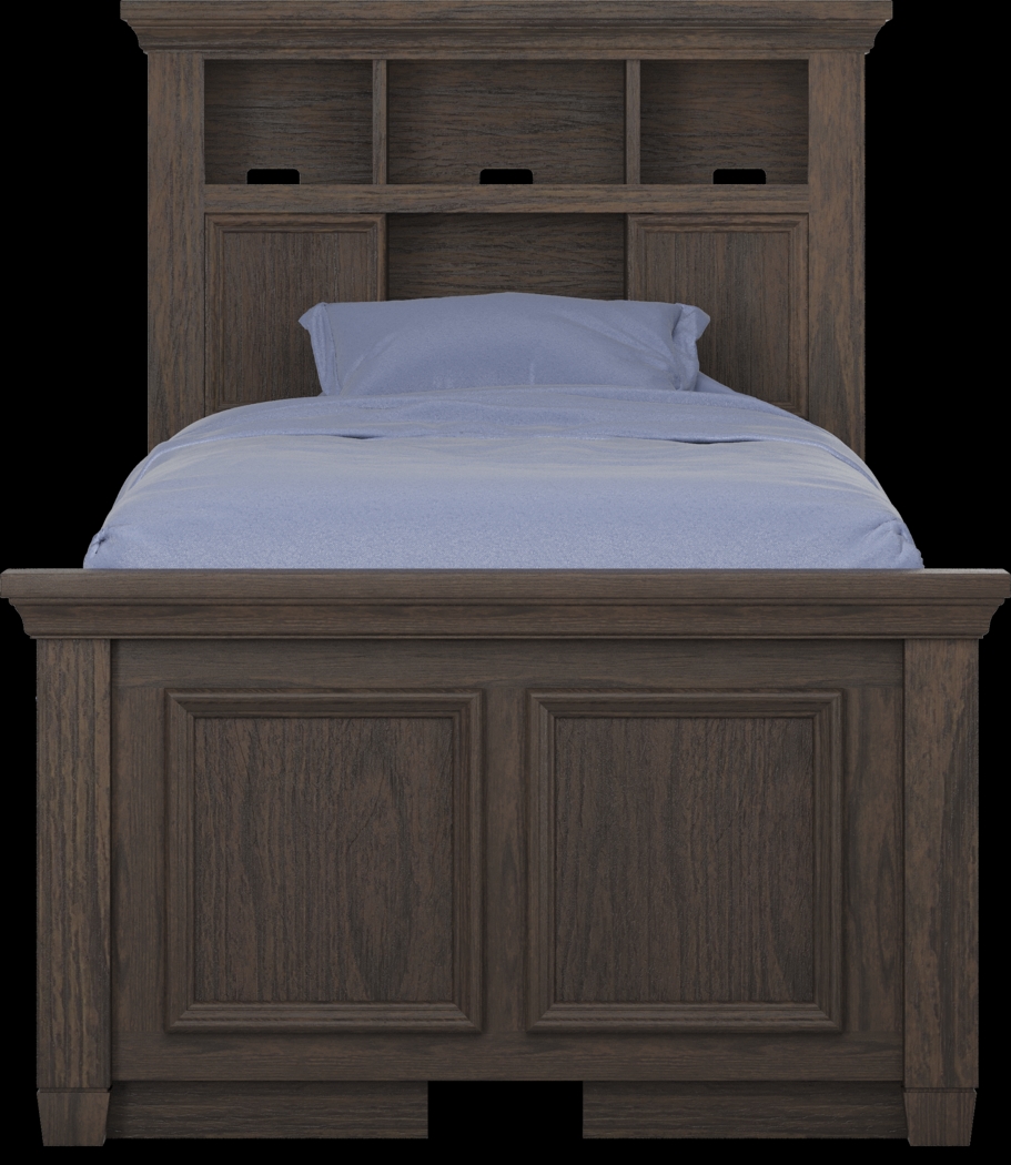 Kids Canyon Lake Java Twin Bookcase Bed with 2 Storage Side Rails - Thumbnail - Image 2