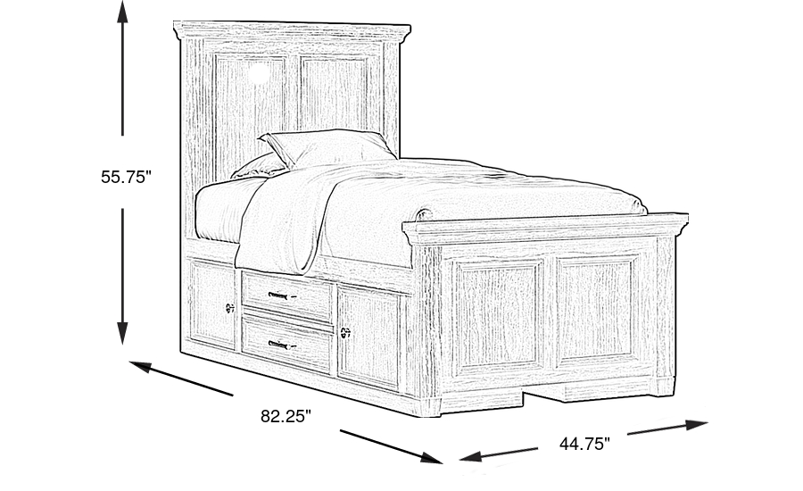 Dimension Image. Please refer to the Dimension Tab on this page for dimension details.