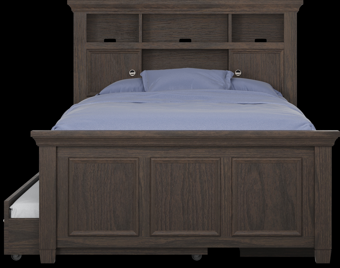 Kids Canyon Lake Java 6 Pc Full Bookcase Bedroom with Storage Side Rail and Trundle - Thumbnail - Image 3