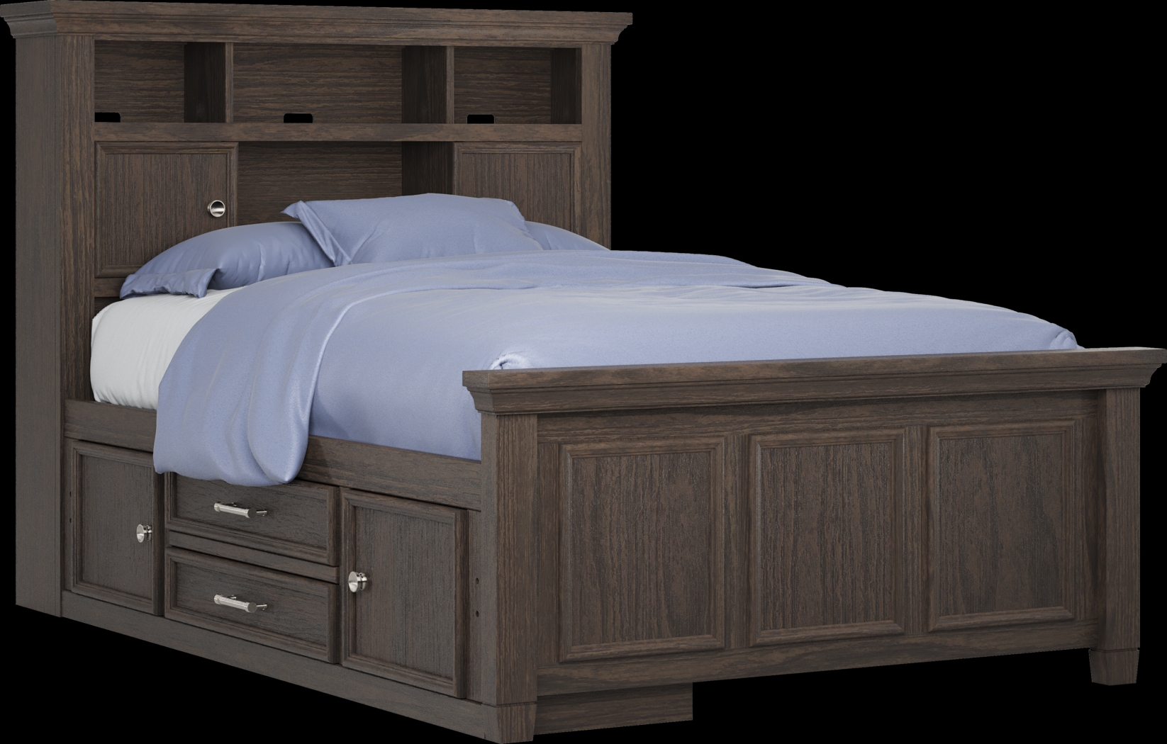 Kids Canyon Lake Java Full Bookcase Bedroom with Storage Side Rail - Thumbnail - Image 2