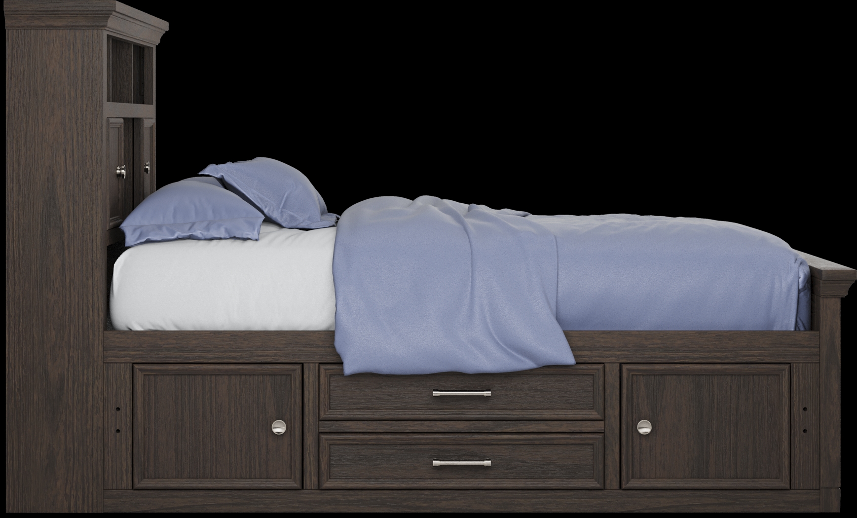 Kids Canyon Lake Java Full Bookcase Bedroom with Storage Side Rail - Thumbnail - Image 4