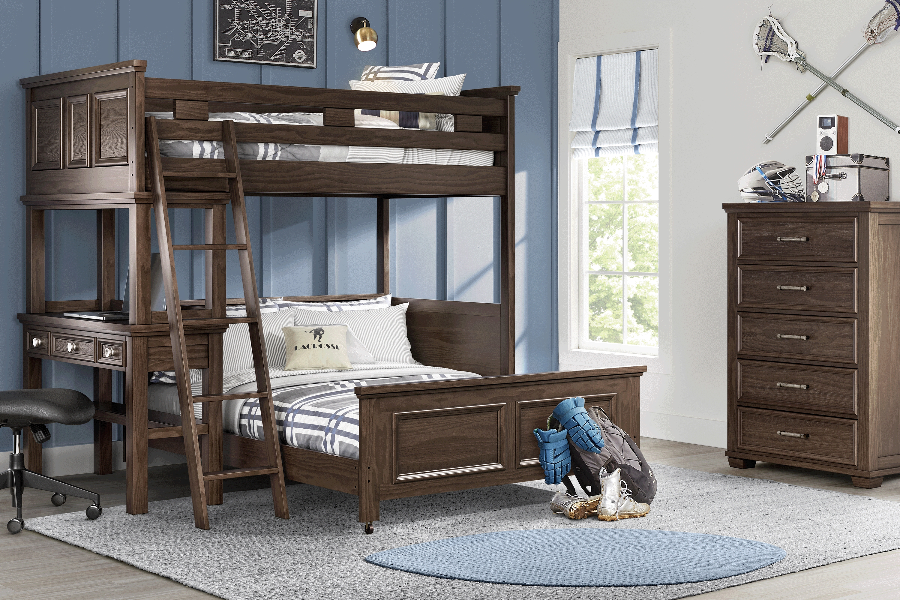 Kids Canyon Lake Java Twin/Full Loft with Desk - Thumbnail - Image 2