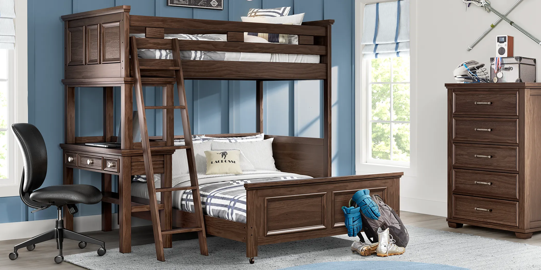 Kids Canyon Lake Java Twin/Full Loft with Desk - Thumbnail - Image 2