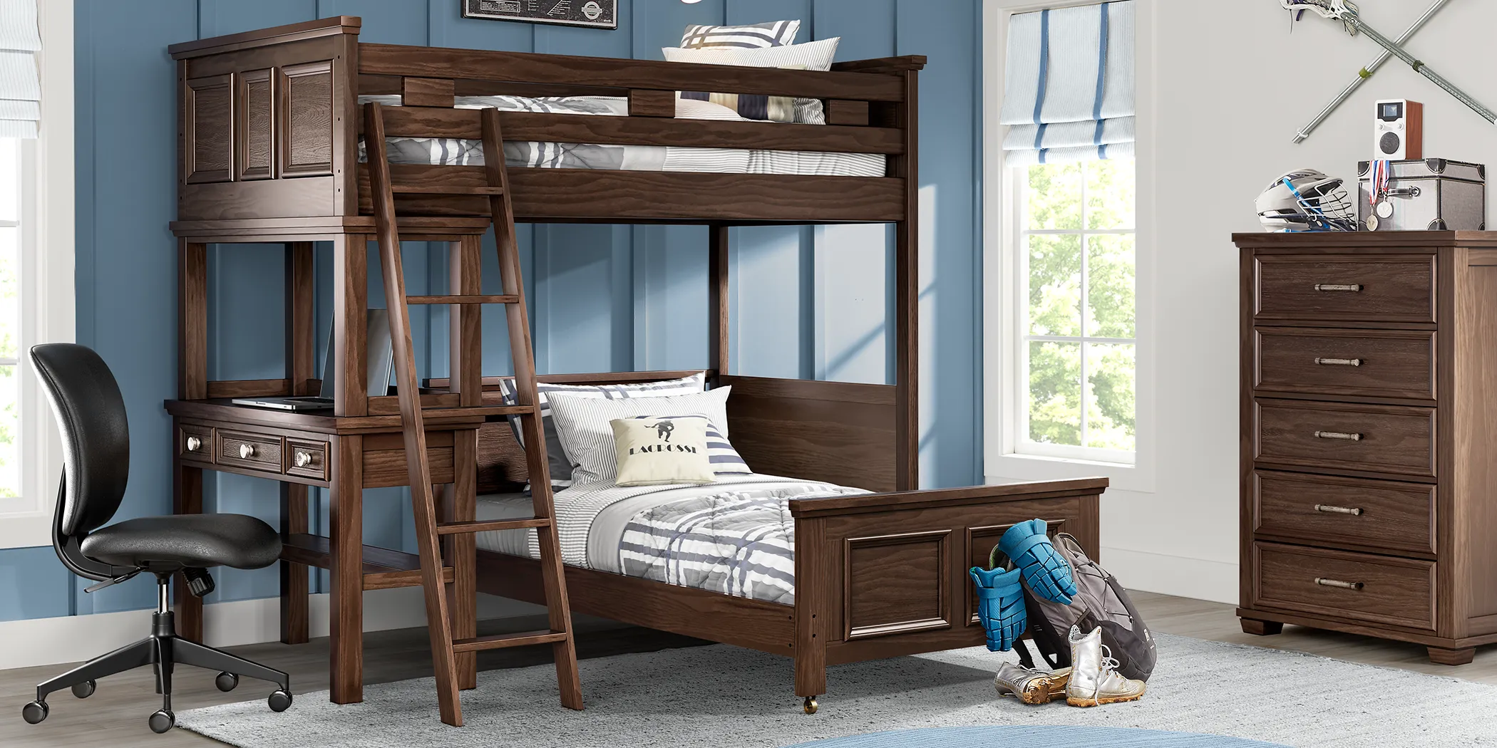 Kids Canyon Lake Java Twin/Twin Loft with Desk - Thumbnail - Image 2