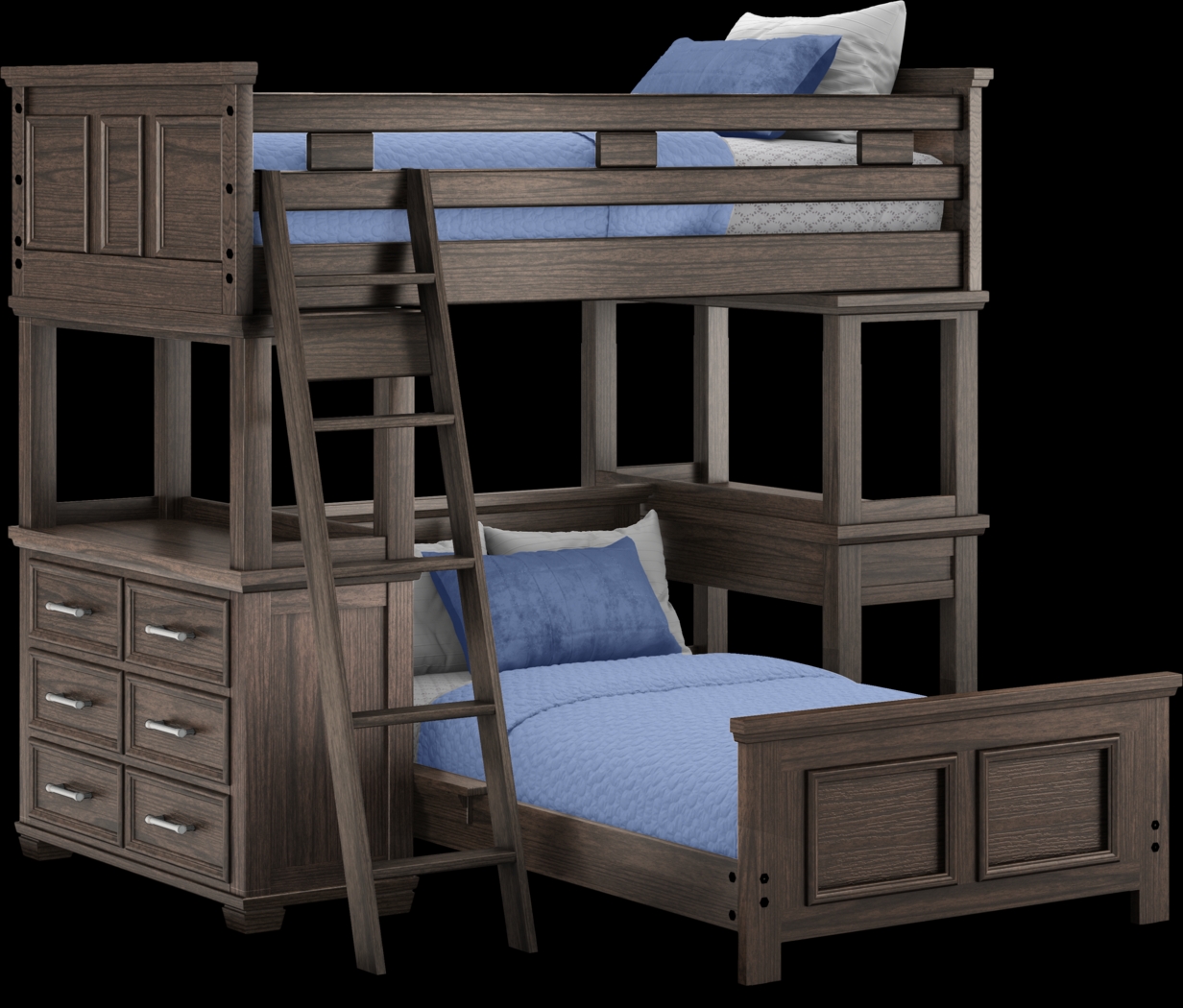 Kids Canyon Lake Java Twin/Twin Loft with Dresser and Desk - Thumbnail - Image 1