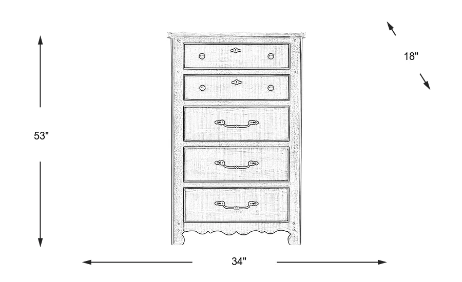 Dimension Image. Please refer to the Dimension Tab on this page for dimension details.