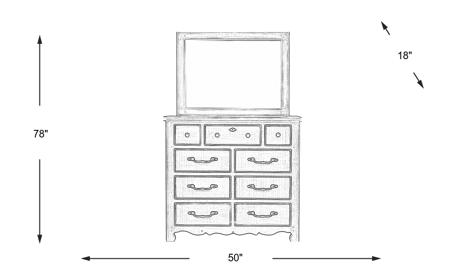 Dimension Image. Please refer to the Dimension Tab on this page for dimension details.