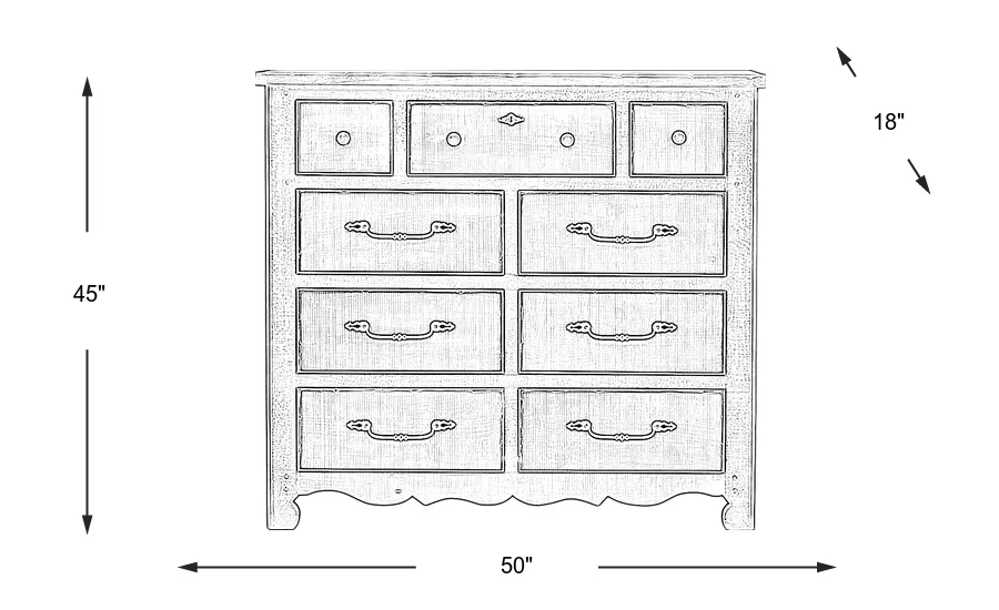 Dimension Image. Please refer to the Dimension Tab on this page for dimension details.