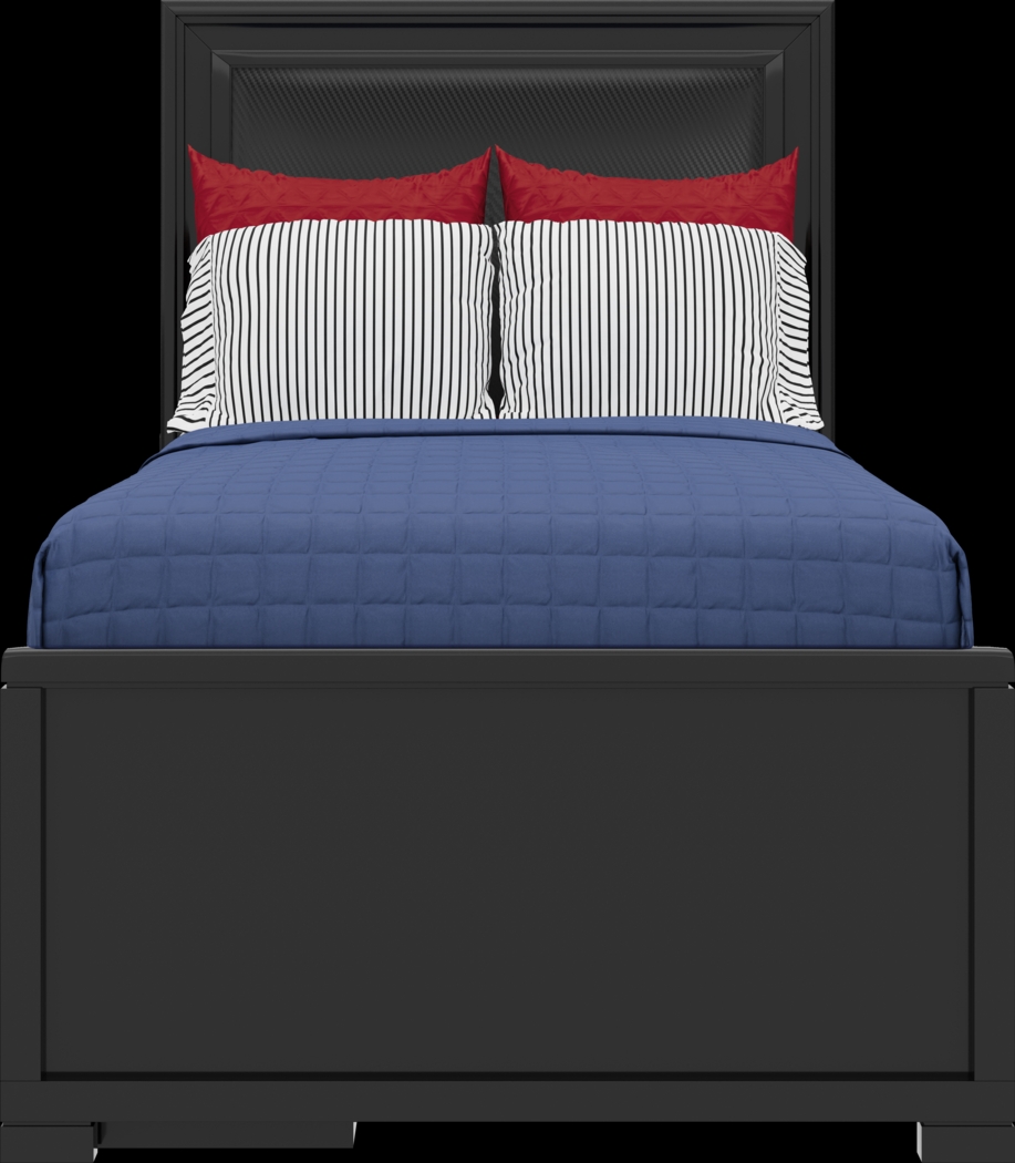 Kids Carbon Optix Black 5 Pc Twin Bedroom with LED Lights - Thumbnail - Image 6