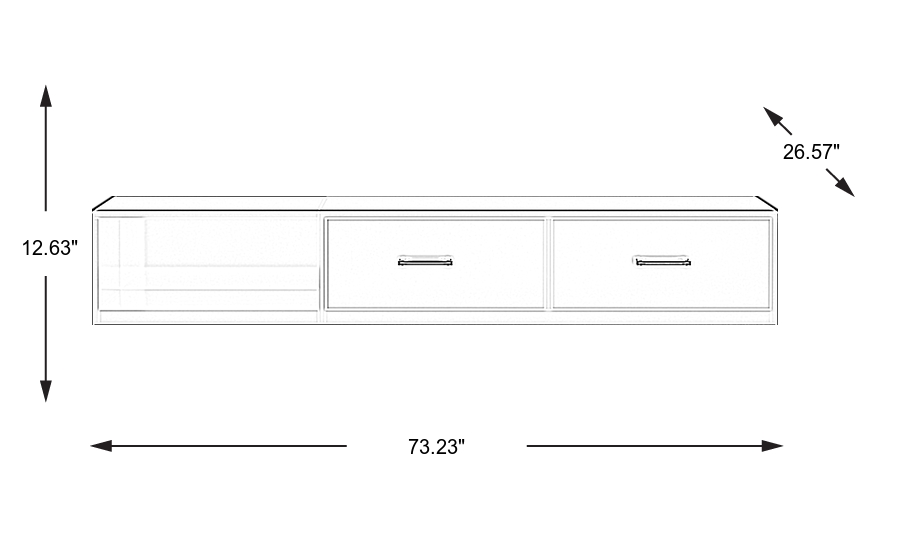Dimension Image. Please refer to the Dimension Tab on this page for dimension details.