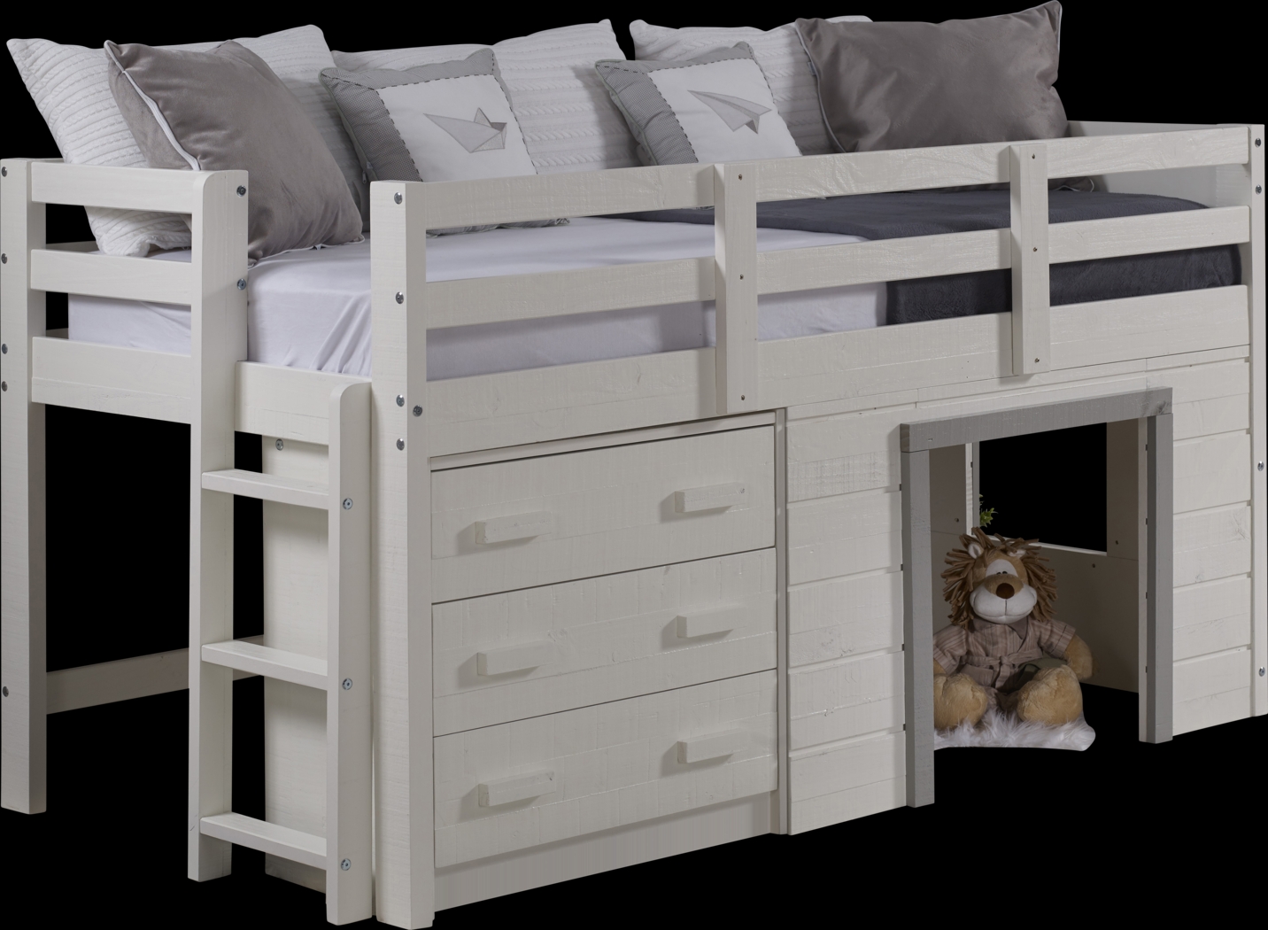 Kids Carrdon White Twin Loft Bed - Thumbnail - Image 3