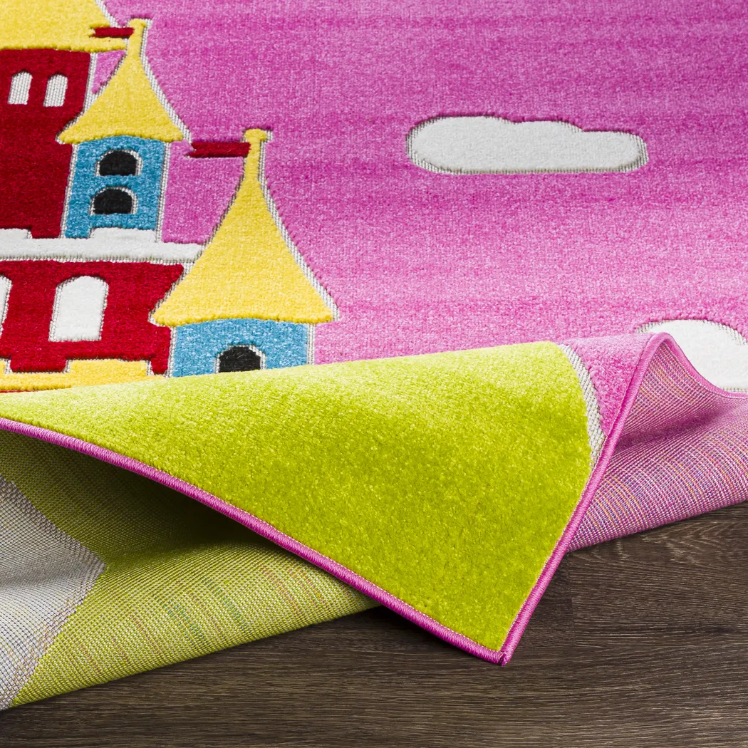 Kids Castle Top Pink 5' x 7' Rug - Thumbnail - Image 3